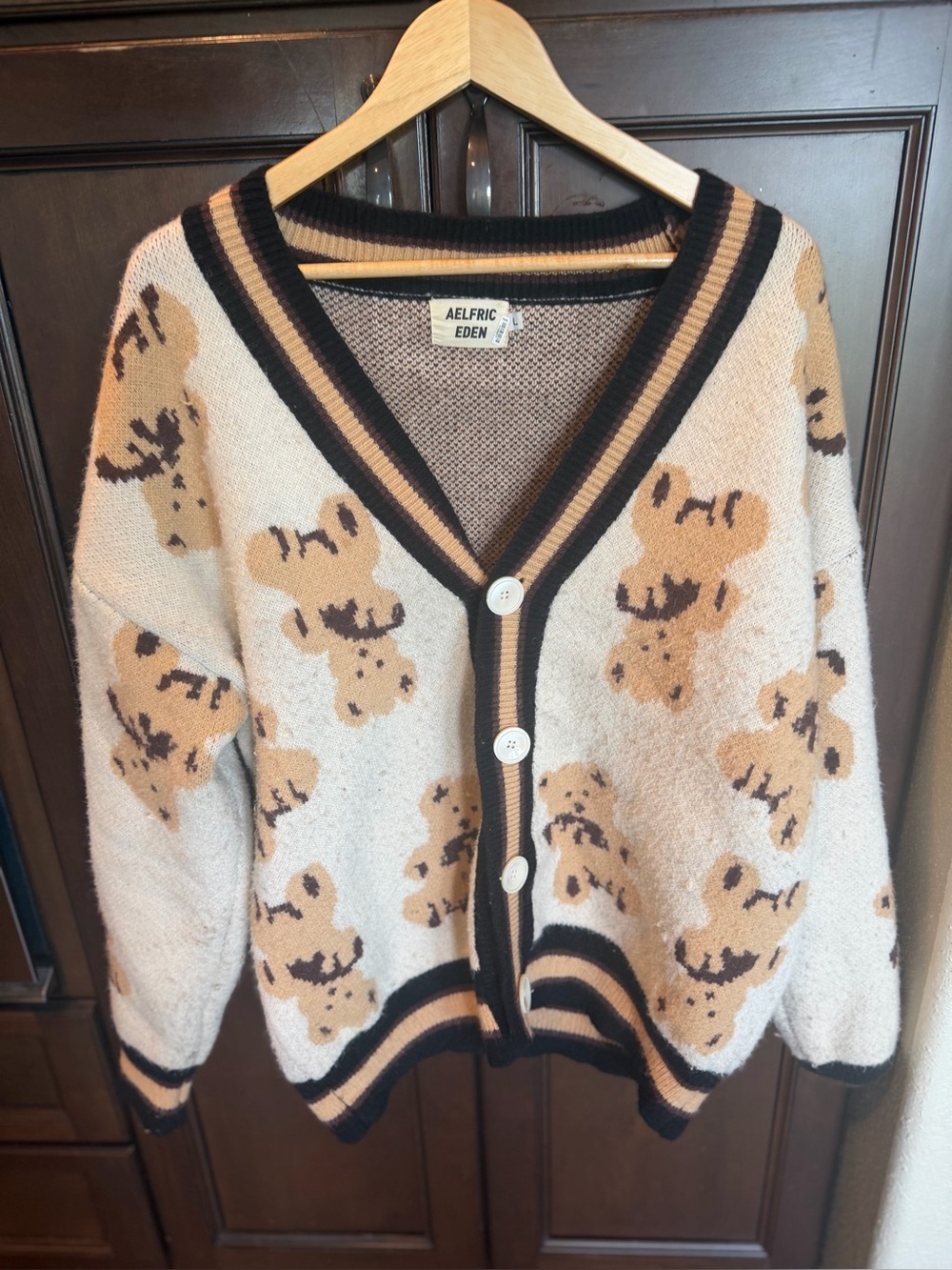 Aelfric Eden Women's Multi Cardigan Teddy Bear size XL
